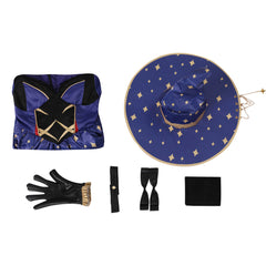 Genshin Impact Mona Sorcière Halloween Design Original Cosplay Costume -Cossky