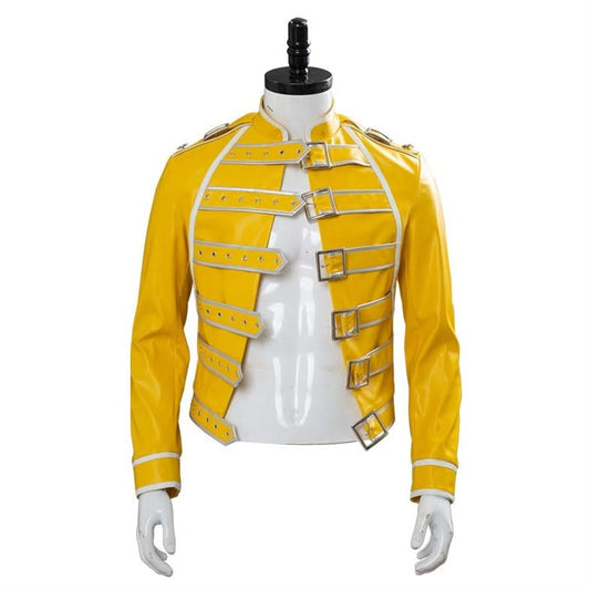 Queen Freddie Mercury Veste Jaune Cosplay Costume