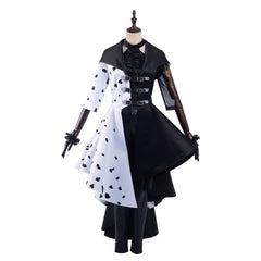 Cruella Cruella de Vil Robe Blanche et Noire Cosplay Costume