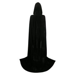 Femme Sorcière Cape à Capuche en Velours Noire/Verte Cosplay Costume