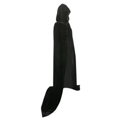 Femme Sorcière Cape à Capuche en Velours Noire/Verte Cosplay Costume