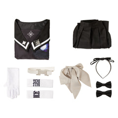 The Hundred Line: Last Defense Academy(2025) Tsukumo Kako Tenue Noire Cosplay Costume