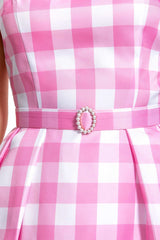 2023 Barbie Femme Margot Robbie Barbie Jupe Longue Rose Cosplay Costume