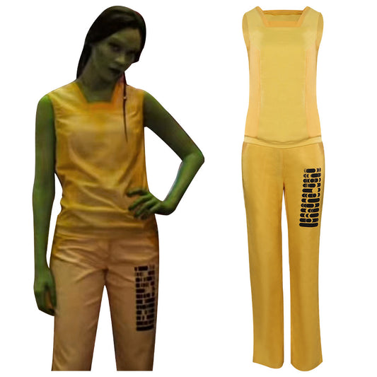 Guardians of the Galaxy Vol. 3 Gamora Femme Jaune Cosplay Costume Carnaval
