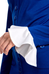 Barbie Femme Robe Bleue avec Col Tenue Cosplay Costume