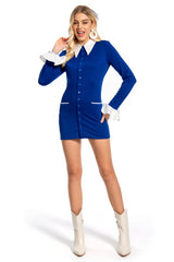 Film Barbie Femme Robe Bleue avec Col Tenue Cosplay Costume