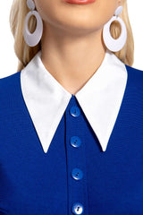 Barbie Femme Robe Bleue avec Col Tenue Cosplay Costume