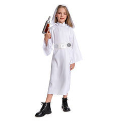 Enfant Princess Leia Robe Blanche Cosplay Costume