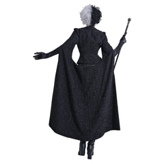 Film Cruella Emma Stone Cruella Manteau Noir Cosplay Costume