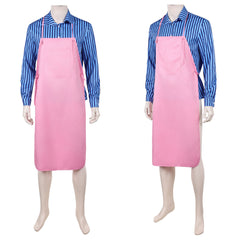 Cosplay Costume Sanji One Piece Live Action 2(2026) TV Cosplay Chemise Bleu+Tablier Rose Tenue Homme