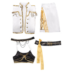Femme Golden Tenue Noire et Blanche Cosplay Costume