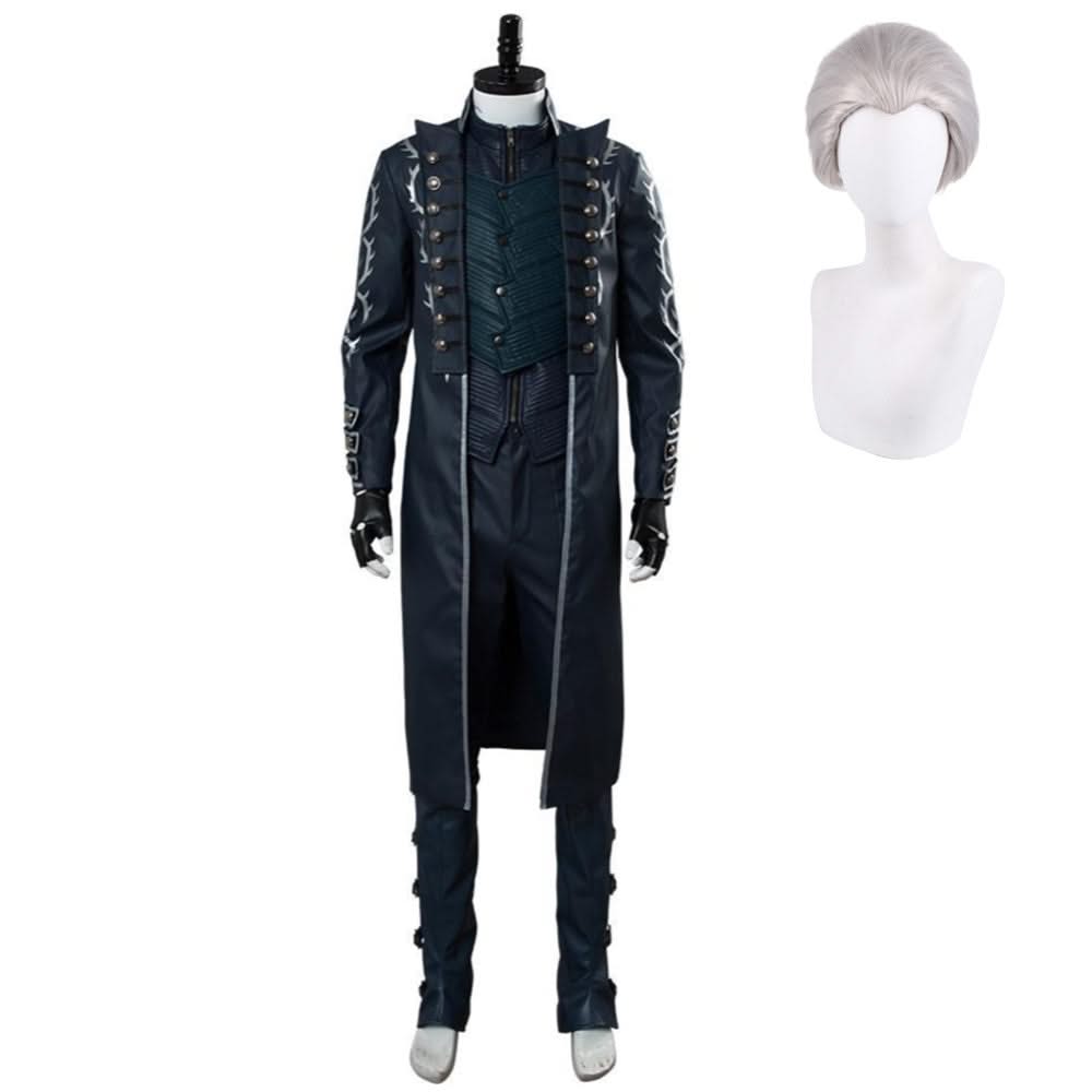 Devil May Cry V DMC 5 Vergil Cosplay Costume et Perruque