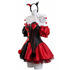 Cosplay Costume Harley Quinn Clown Cosplay Robe Noire et Rouge Femme