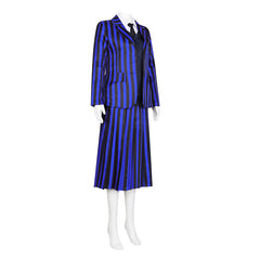 La Famille Addams 2(2025)Mercredi Uniforme Bleu/Noir Cosplay Costume