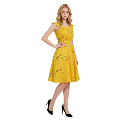 Cosplay Costume Mia La La Land Film Cosplay Robe Jaune Femme