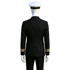 Cosplay Costume Frank Abagnale Catch Me If You Can(2002) Film Cosplay Uniforme de Pilote Noir Homme