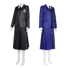 La Famille Addams 2(2025)Mercredi Uniforme Bleu/Noir Cosplay Costume