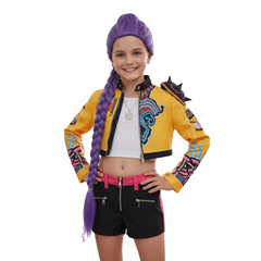 Enfant Rumi Zoey Mira Tenue Jaune Cosplay Costume