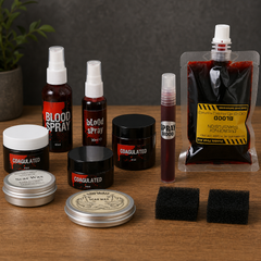 Cosplay Accessoire Faux Sang+Cire de Modelage pour Maquillage de Blessures pour Horreur Cosplay
