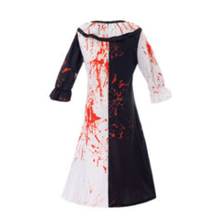 Cosplay Costume Clown Terrifier Film Cosplay Robe Noire et Blanche Femme
