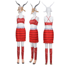 Cosplay Costume Adulte & Enfant Gazelle Zootopia 2 Film Cosplay Tenue Rouge