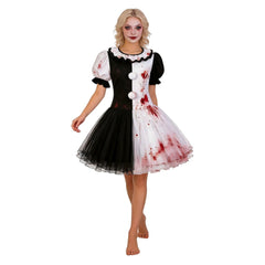 Cosplay Costume Clown Terrifier 4(2026) Film Cosplay Robe Blanche et Noire Femme
