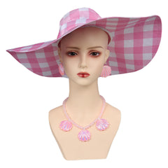 Adulte 2023 Barbie Rose Robe avec Collier Margot Robbie Barbie Cosplay Costume