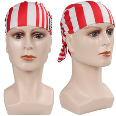 One Piece Buggy Chapeau Rayé Rouge Cosplay Accessoire