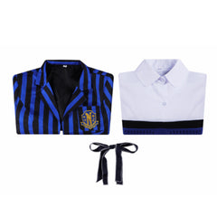 La Famille Addams 2(2025) Mercredi Uniforme Bleue Cosplay Costume