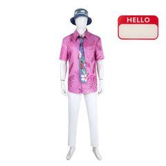 Adulte Zootopia 2(2025) Nick Wilde Chemise Rose Tenue Cosplay Costume Pièce de Poitrine