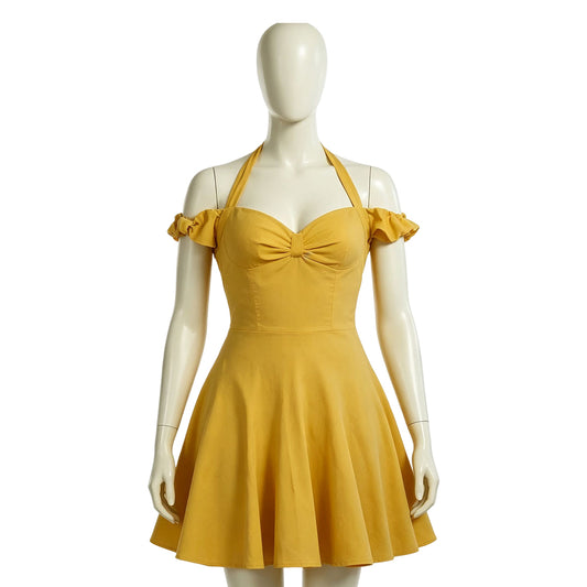 Cosplay Costume Anita West Side Story Film Cosplay Robe Jaune Femme
