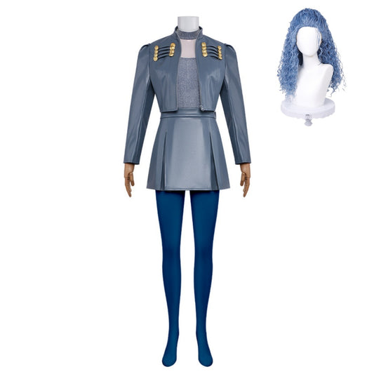 Cosplay Costume Chloe Charming Descendants: Wicked Wonderland(2026) Film Cosplay Tenue Grise Femme Perruque