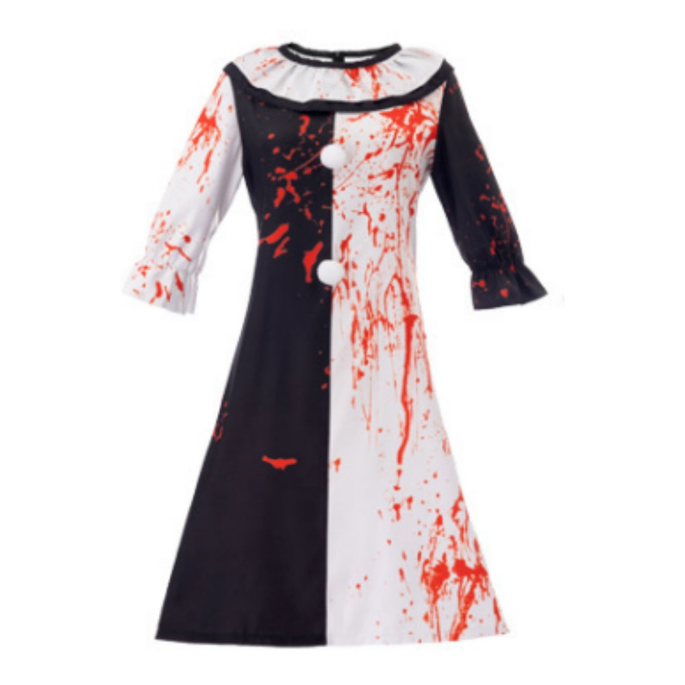 Cosplay Costume Clown Terrifier Film Cosplay Robe Noire et Blanche Femme