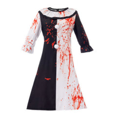 Cosplay Costume Clown Terrifier Film Cosplay Robe Noire et Blanche Femme