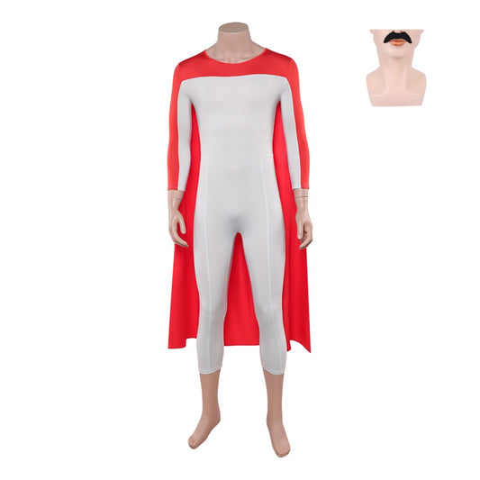 Cosplay Costume Coalition Soldier Nolan Invincible 4(2026) TV Cosplay Tenue Rouge et Grise Homme Barbe