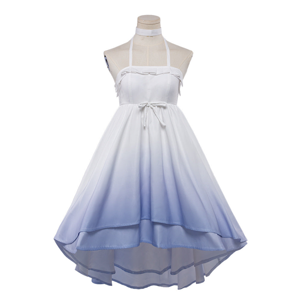 Cosplay Costume Columbina Genshin Impact Jeu Cosplay Pyjama Blanc Femme