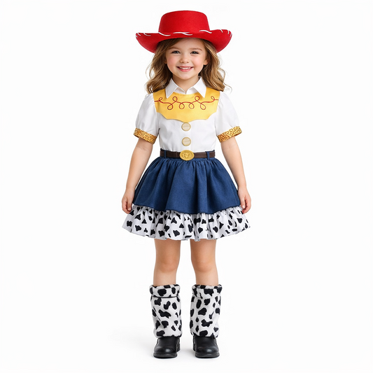 Cosplay Costume Enfant Jessie Film Cosplay Robe Bleue et Blanche