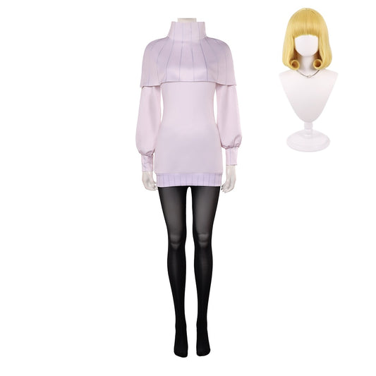 Cosplay Costume Hana Kurusu Anime Cosplay Tenue Blanche et Noire Femme Perruque