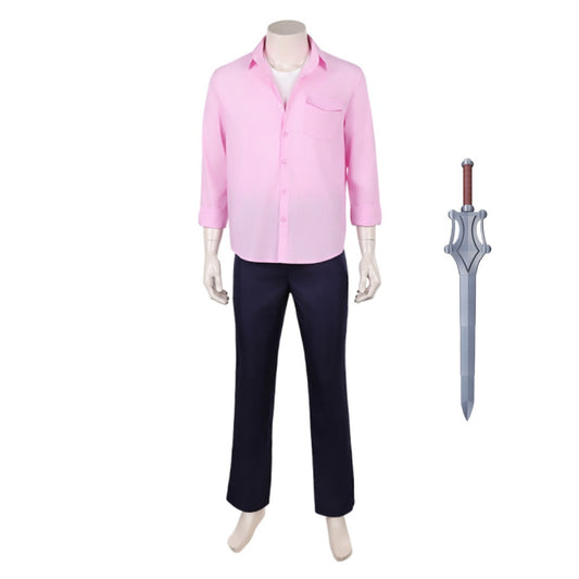 Cosplay Costume He-Man Les Maîtres de l'Univers(2026) Film Cosplay Tenue Rose et Bleue Homme Epee