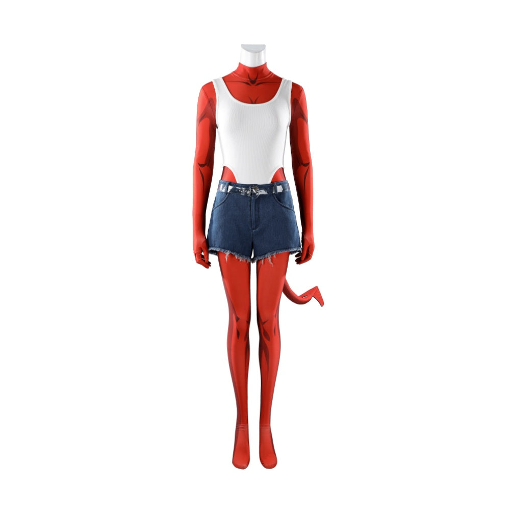 Cosplay Costume Malevola Dispatch Jeu Cosplay Combinaison Rouge Femme
