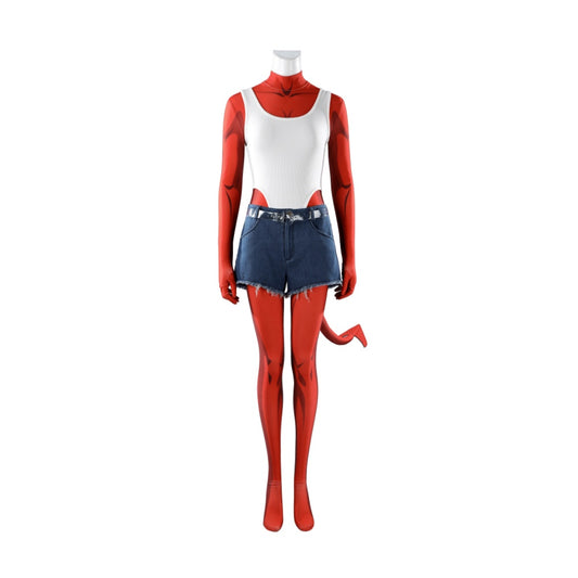 Cosplay Costume Malevola Dispatch Jeu Cosplay Combinaison Rouge Femme
