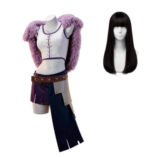 Cosplay Costume Nico Robin One Piece Elbaph Arc(2026) Anime Cosplay Tenue Violette Femme Perruque Noire
