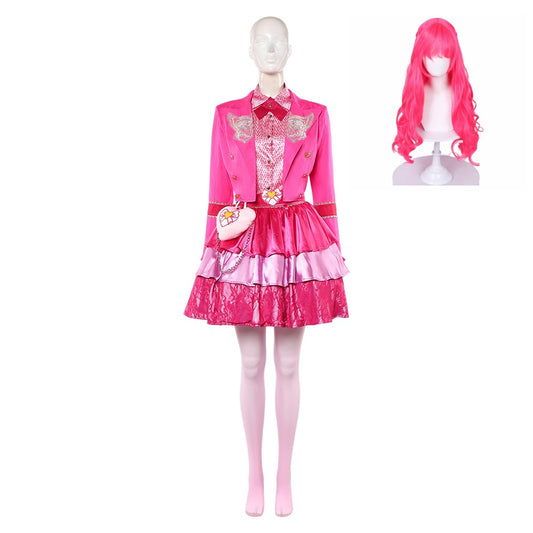 Cosplay Costume Pink Hearts Descendants: Wicked Wonderland(2026) Film Cosplay Tenue Rose Femme Perruque