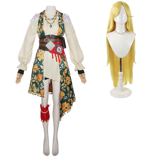 Cosplay Costume R.S Sea of Remnants(2026) Jeu Cosplay Tenue Beige et Verte Femme Perruque