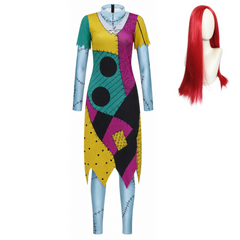 Cosplay Costume Sally L'Étrange Noël de Monsieur Jack Robe+Combinaison Femme Perruque