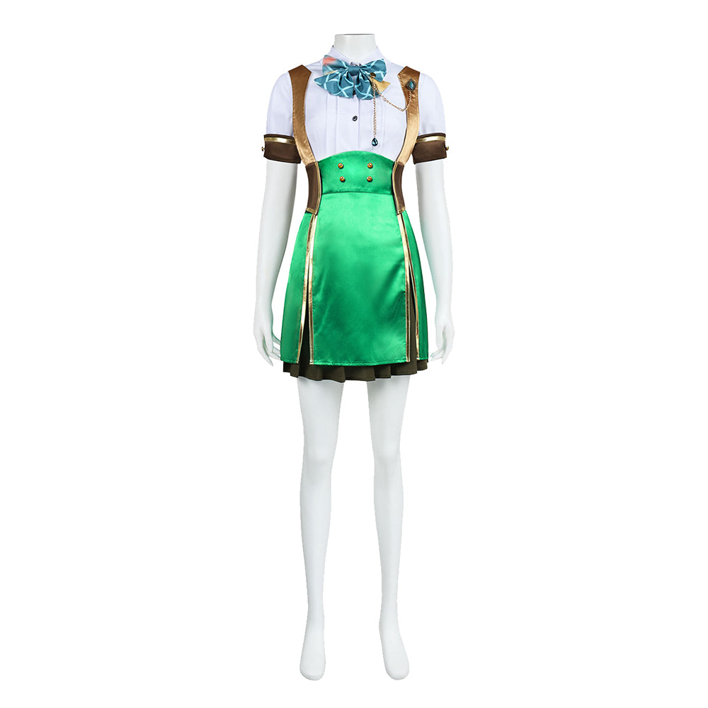 Cosplay Costume Sarah Isekai Slow Life Jeu Cosplay Tenue Verte Femme