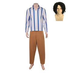 Cosplay Costume Usopp One Piece Live Action 2(2026) TV Cosplay Tenue Rayée Homme Perruque