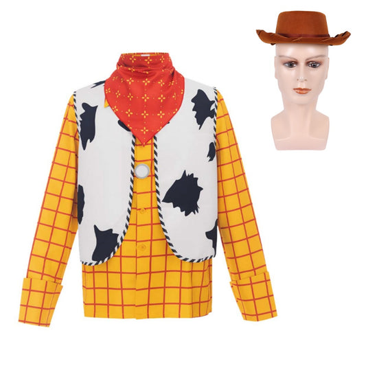 Cosplay Costume Woody Film Cosplay Chemise Jaune Homme Chapeau