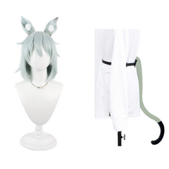 Cosplay Perruque Yani Neko Chainsmoker Cat(2026) Anime Cosplay Perruque Verte+Oreilles Queue