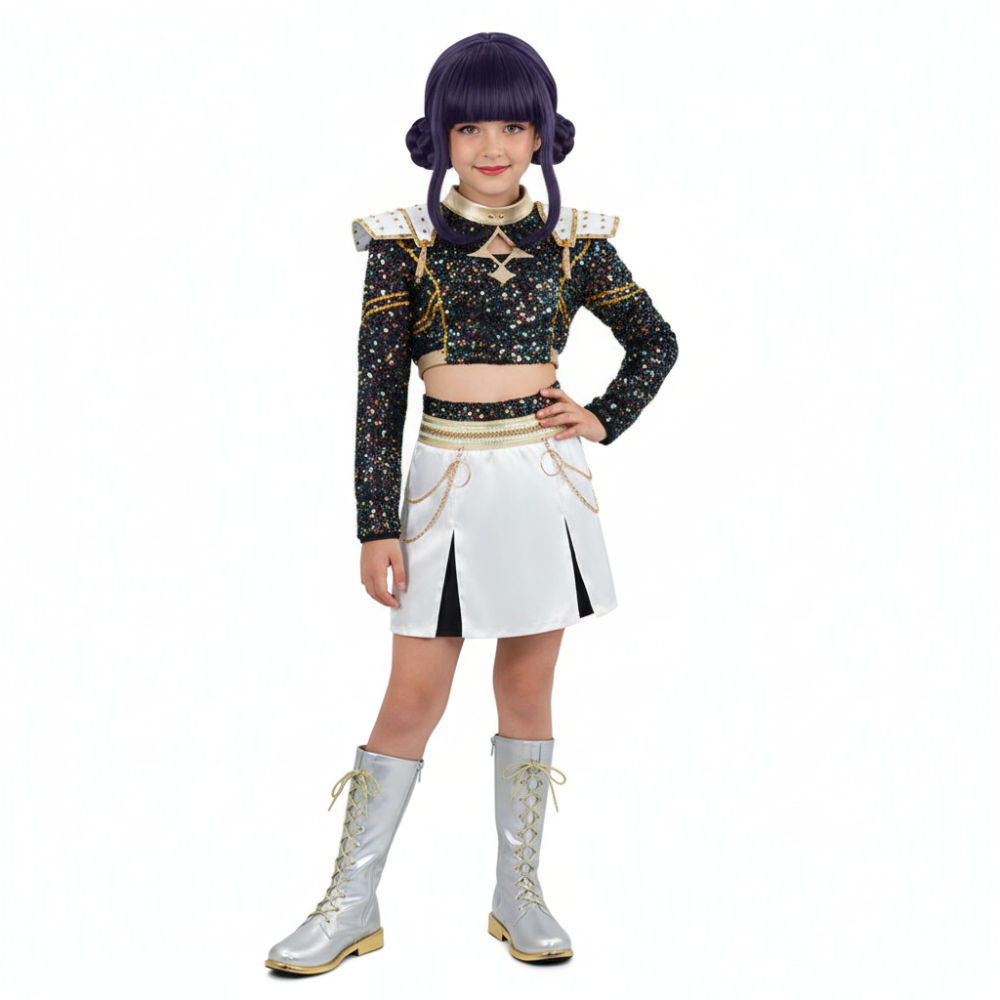 Enfant KPop Demon Hunters(2025) Huntrix Zoey Golden Tenue Noire Cosplay Costume